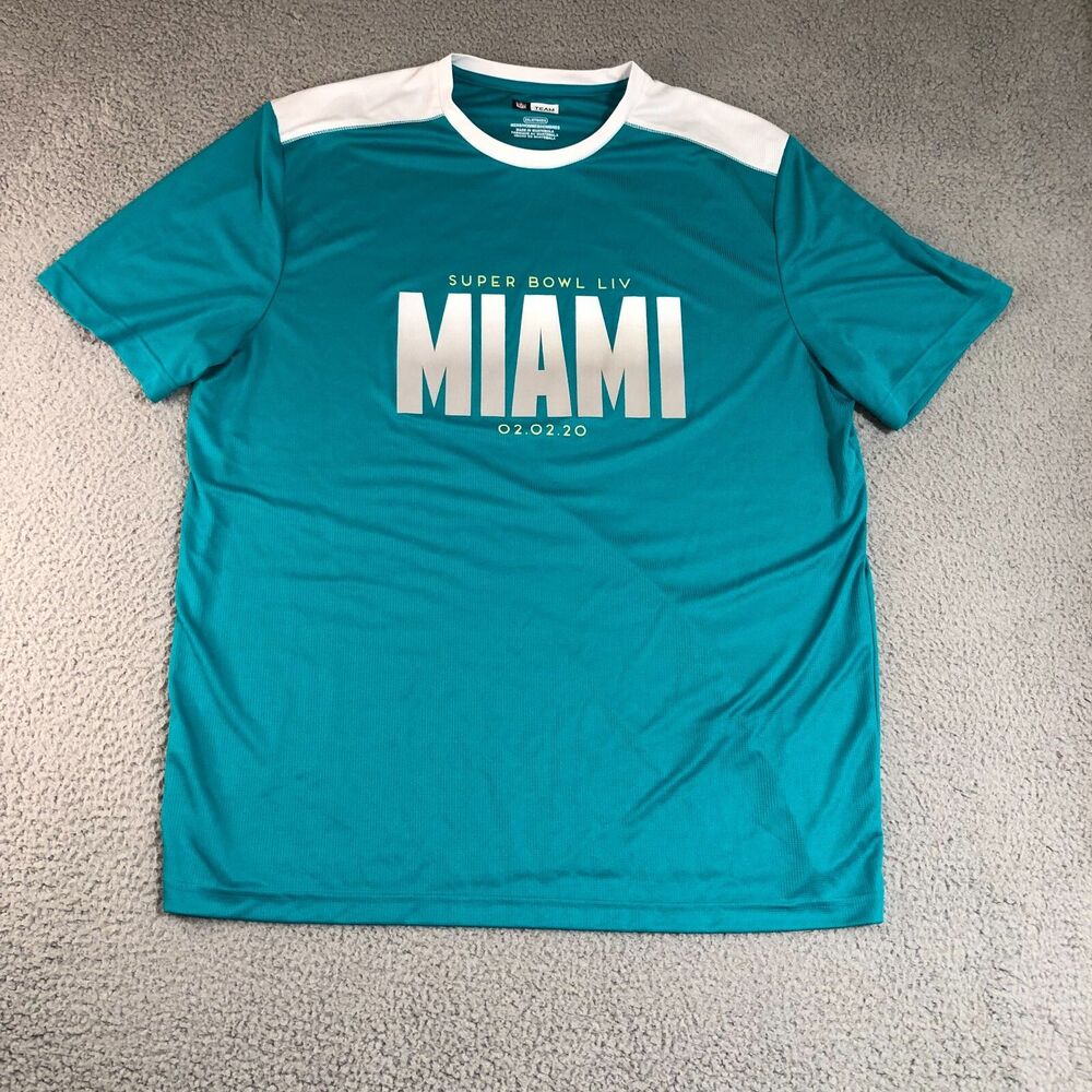 Miami Dolphins Shirt Men 2XL XXL Blue Team Apparel NFL Football Sportswear